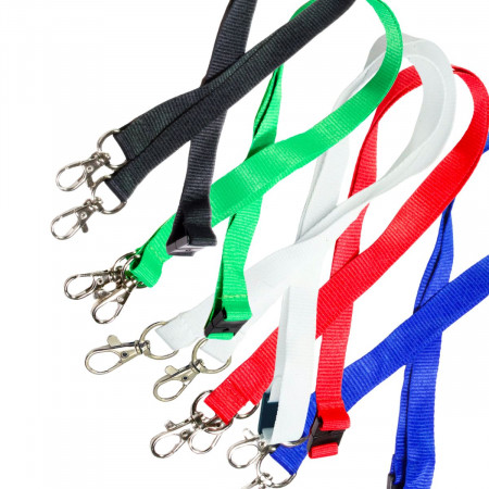 Double Clip Plain Lanyards