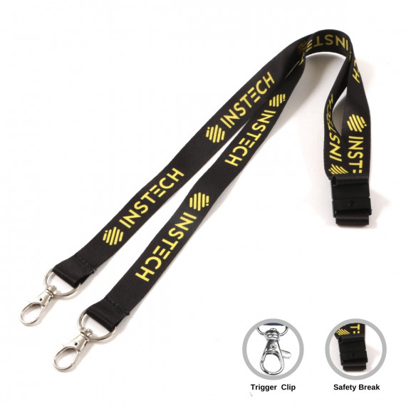 Full Colour Double Clip Deluxe Lanyards